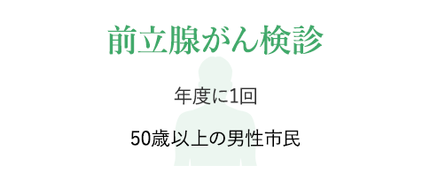 前立腺がん検診 年度に1回50歳以上の男性市民